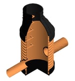 Pozo SANECOR® DN1200 con base/colectores hasta DN630  (con pates) H=2 m